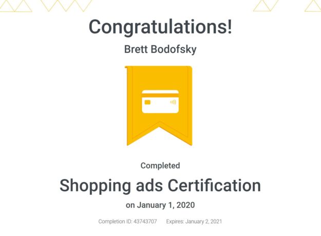 Shopping Ads Certification